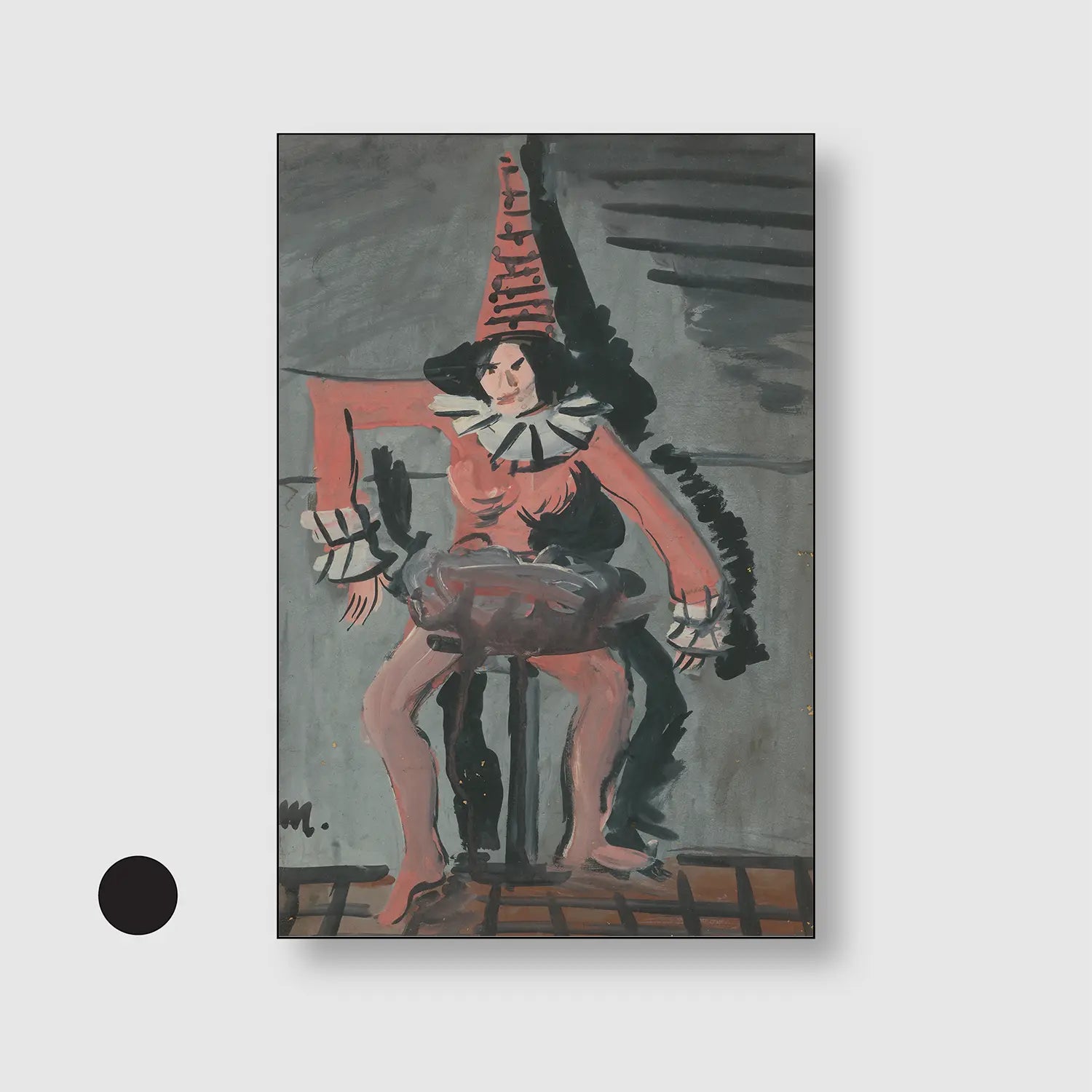Pierot (1836) (Graphic Only) with Black Frame - Playful Abstract Wall Art