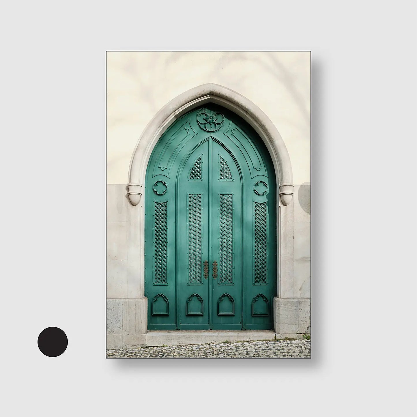 Emerald Entrance (Graphic Only) with Black Frame - Minimal Urban Wall Art