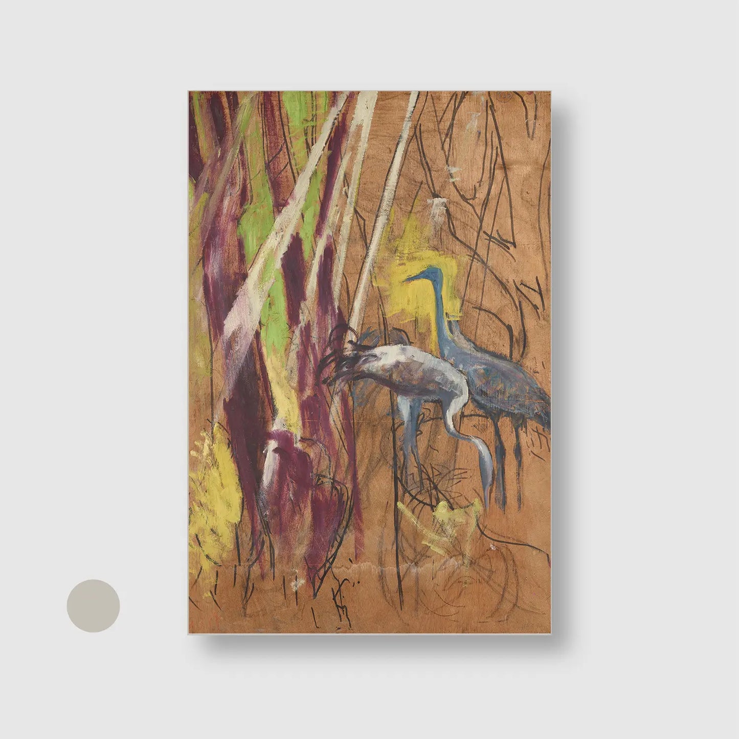 Heron (1923) with Silver Frame - Cozy Abstract Wall Art