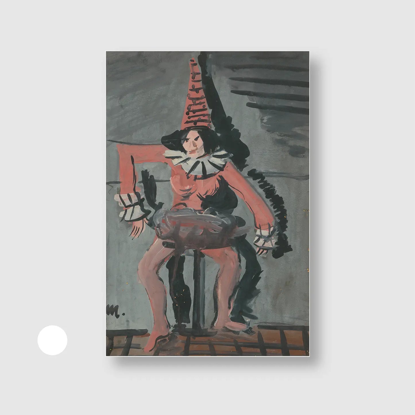 Pierot (1836) (Graphic Only) with White Frame - Playful Abstract Wall Art