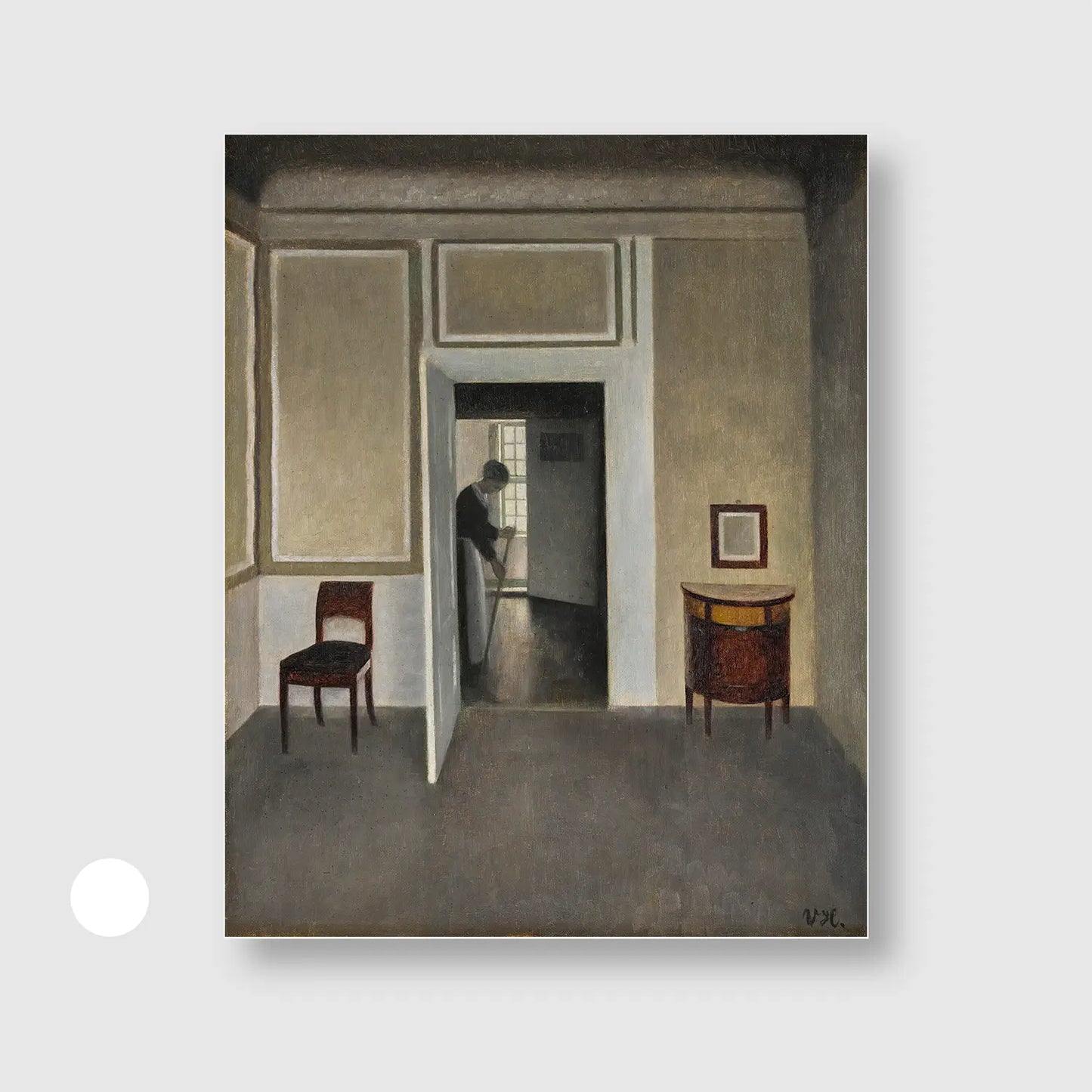 Interior, Strandgade 30 (Graphic Only) with White Frame - Serene Urban Wall Art