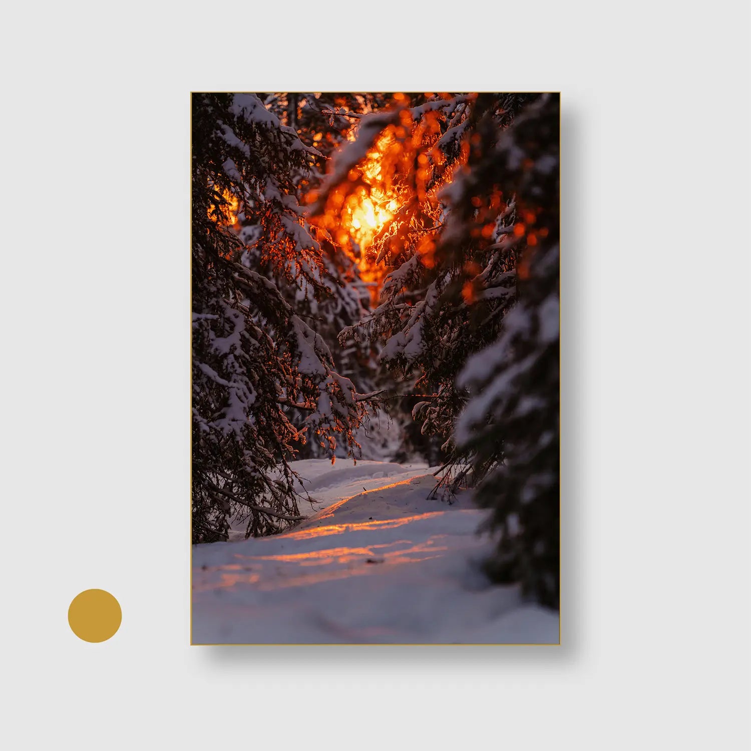 Winter Ignition (Graphic Only) with Gold Frame - Cozy Nature Wall Art