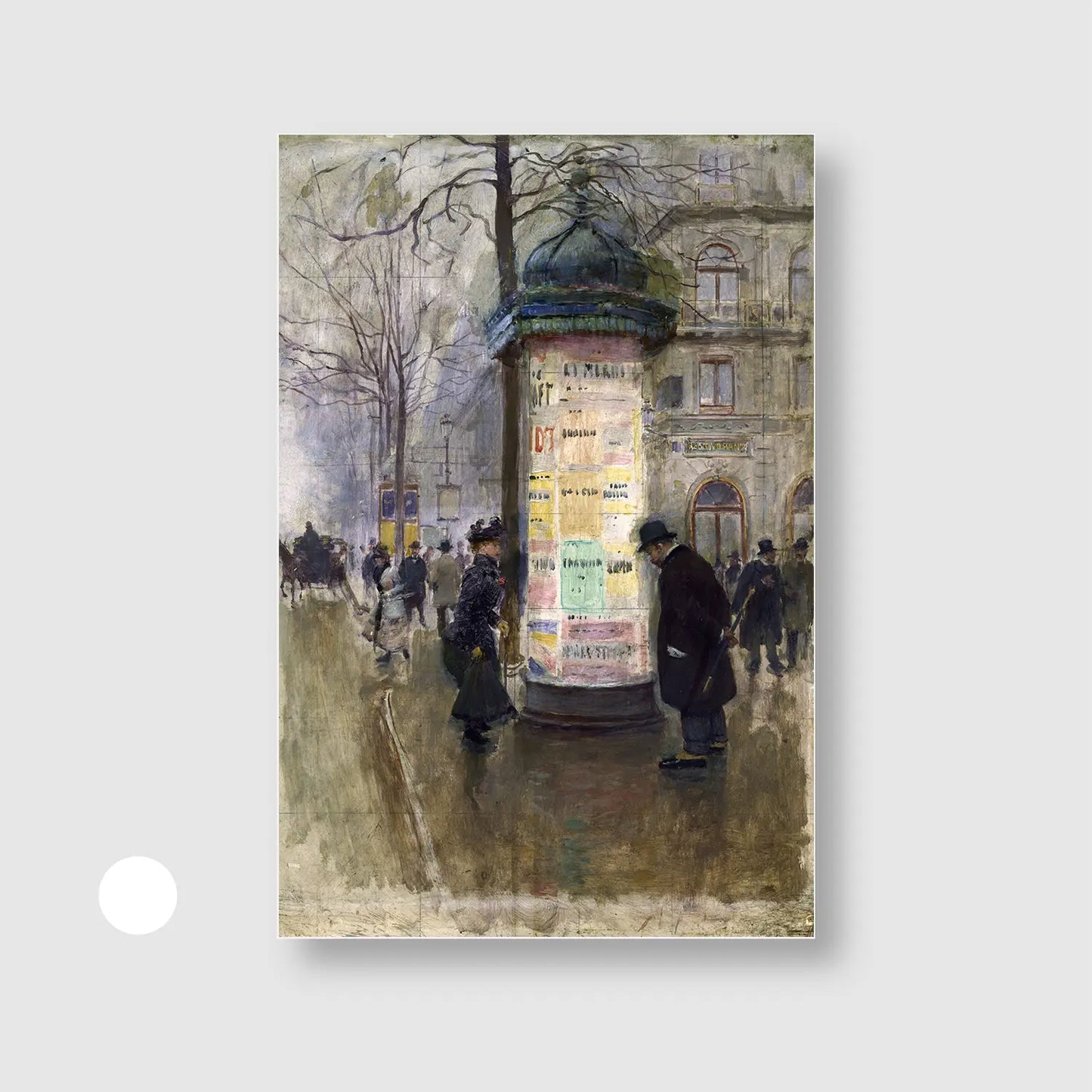 The Morris Column (1885) (Graphic Only) with White Frame - Minimal Urban Wall Art