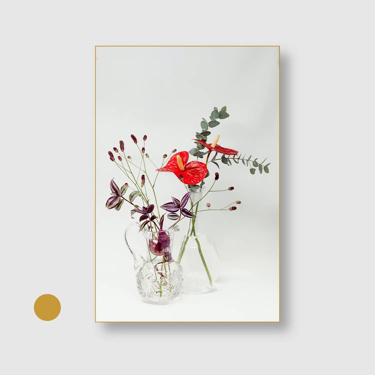 Botanical Balance (Graphic Only) with Gold Frame - Minimal Still life Wall Art