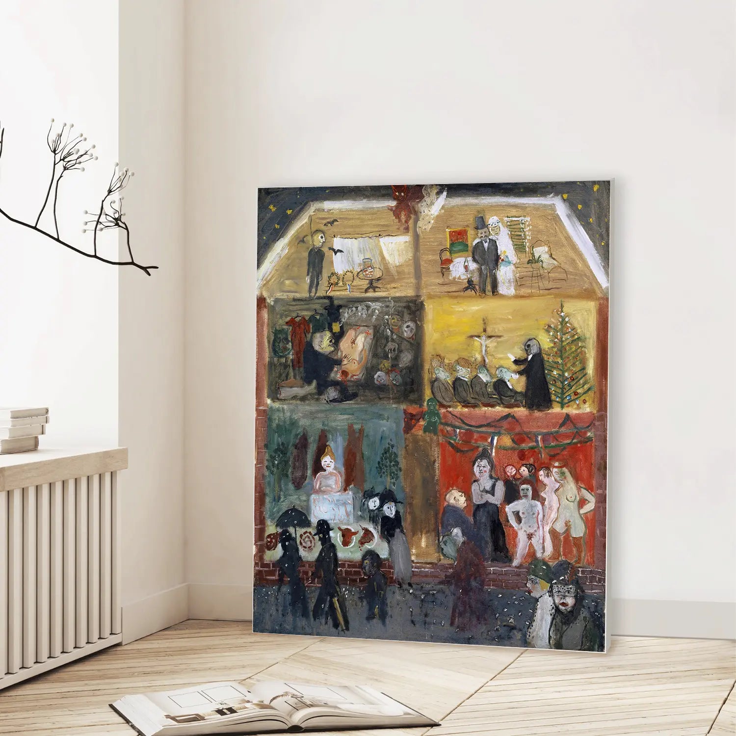 Cross Section of a House (1931) (Graphic Only) Lifestyle View - Intimate Abstract Wall Art