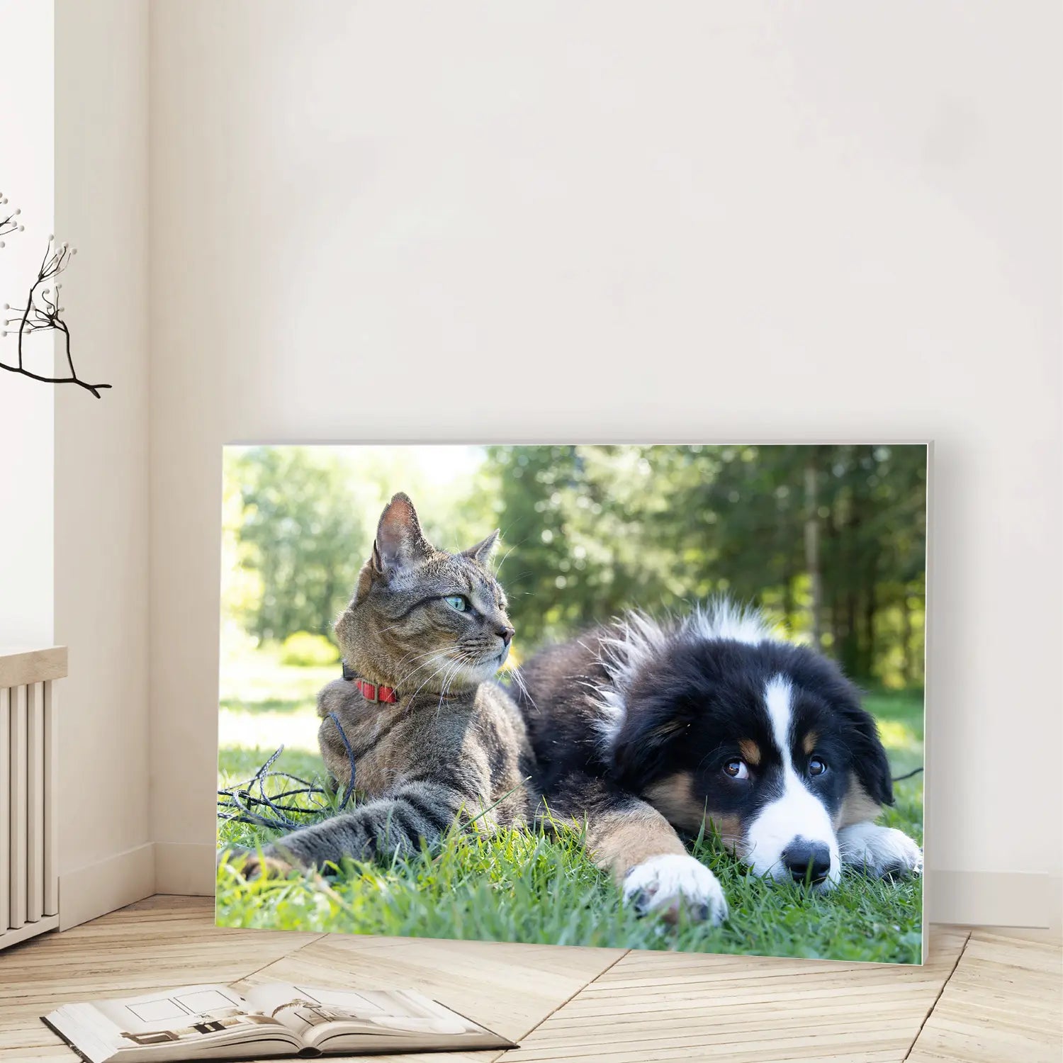 Whiskers and Paws (Graphic Only) Lifestyle View - Cozy Animals Wall Art
