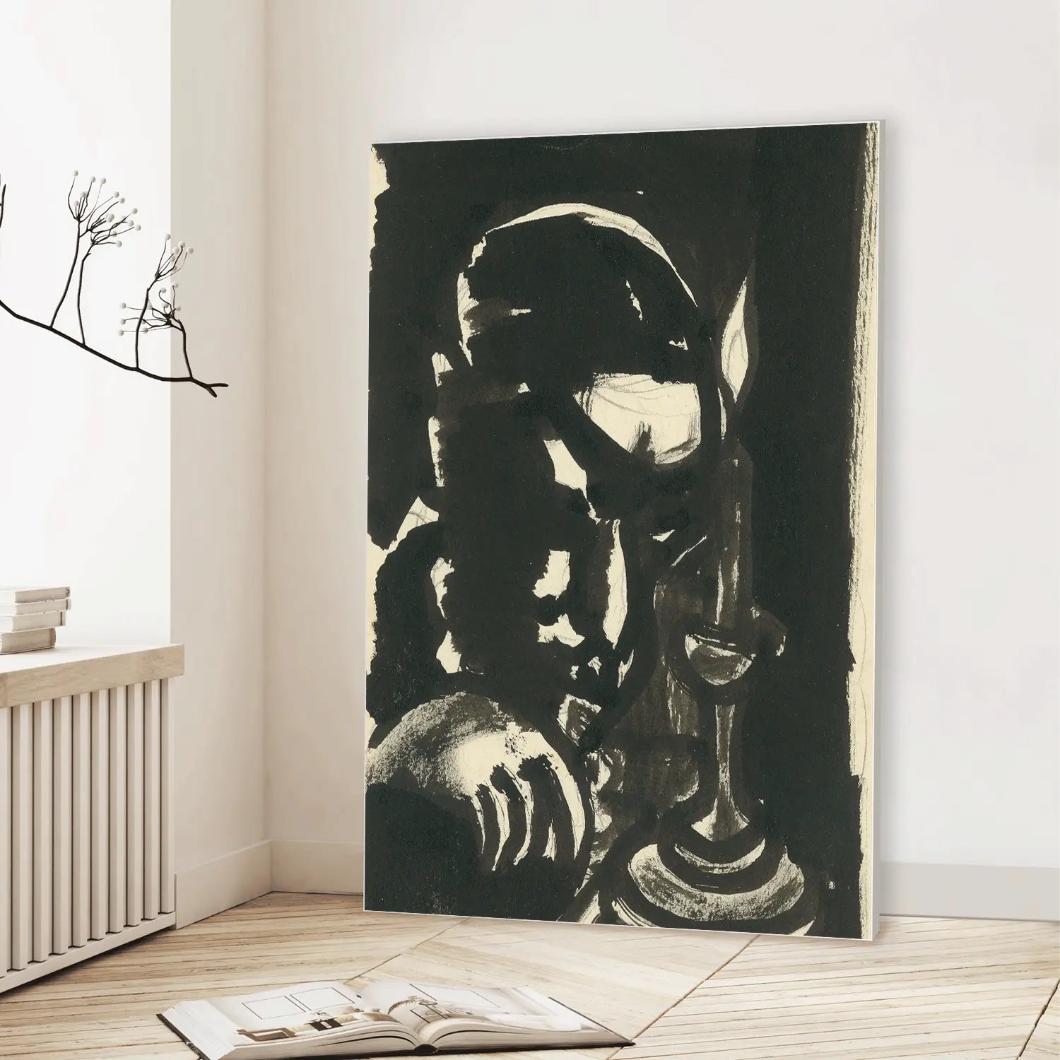 Man by the Candle Constantine (1922–1926) (Graphic Only) Lifestyle View - Dramatic Abstract Wall Art
