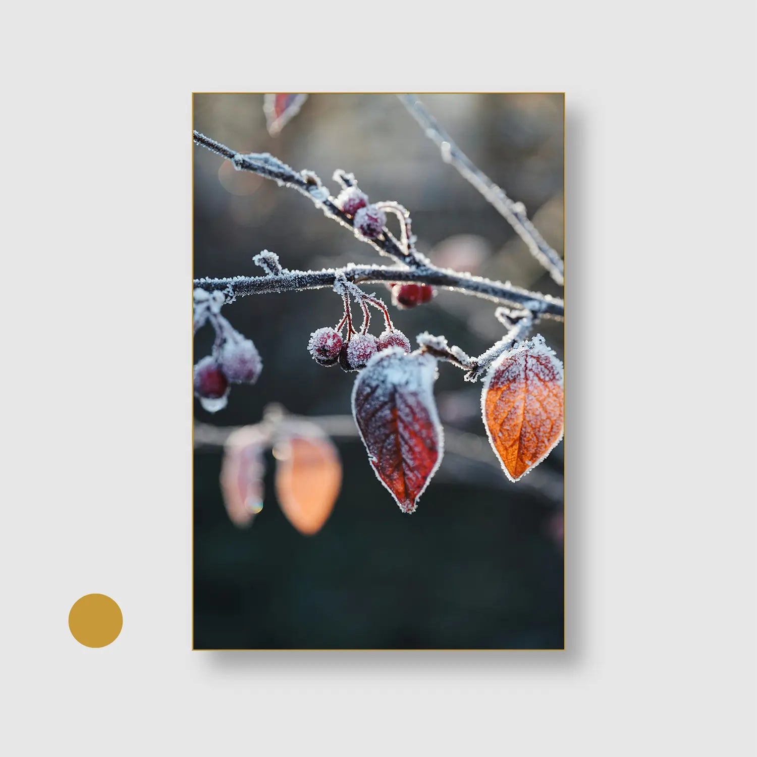 Frozen Garnet (Graphic Only) with Gold Frame - Serene Nature Wall Art