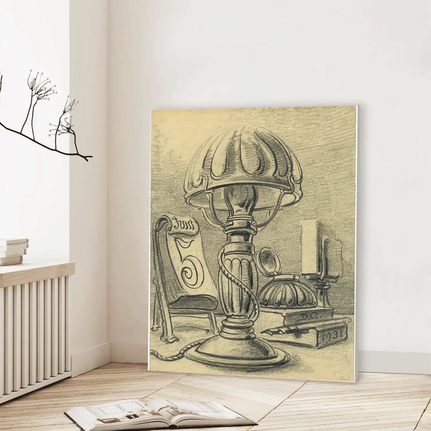 Light Lantern (1931) (Graphic Only) Lifestyle View - Minimal Illustration Wall Art