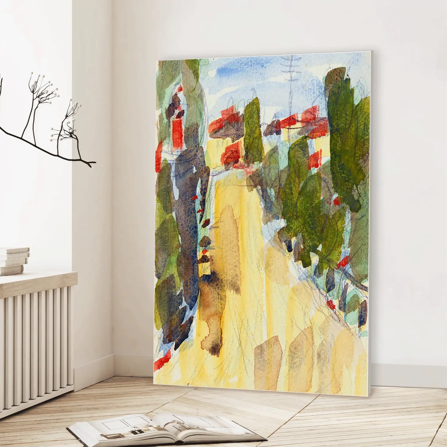 Street in Ticino (Lakeside Street) (1930) (Graphic Only) Lifestyle View - Serene Abstract Wall Art