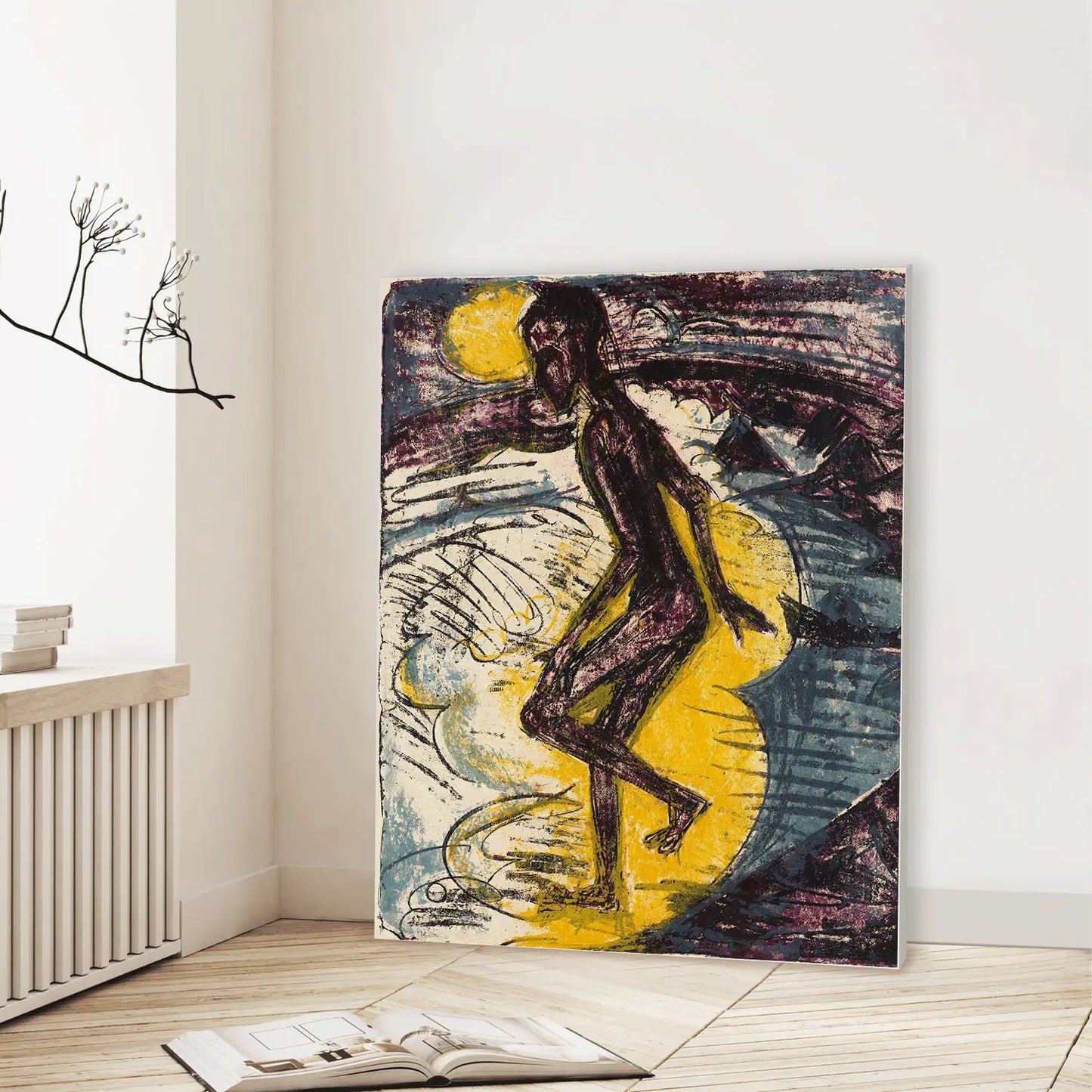 Man Walking into the Sea (Hans Gewecke) (1913) (Graphic Only) Lifestyle View - Dramatic People Wall Art