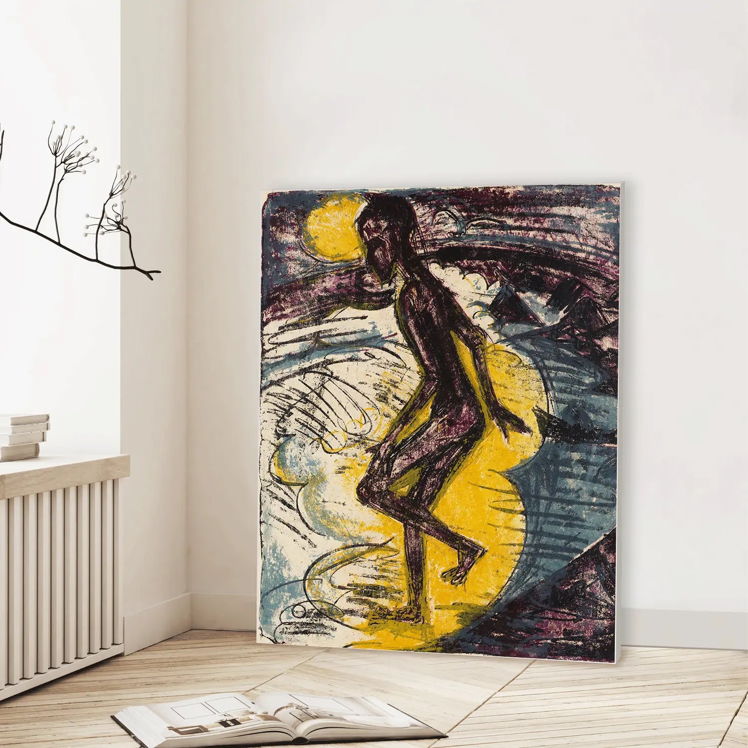 Man Walking into the Sea (Hans Gewecke) (1913) (Graphic Only) Lifestyle View - Dramatic People Wall Art