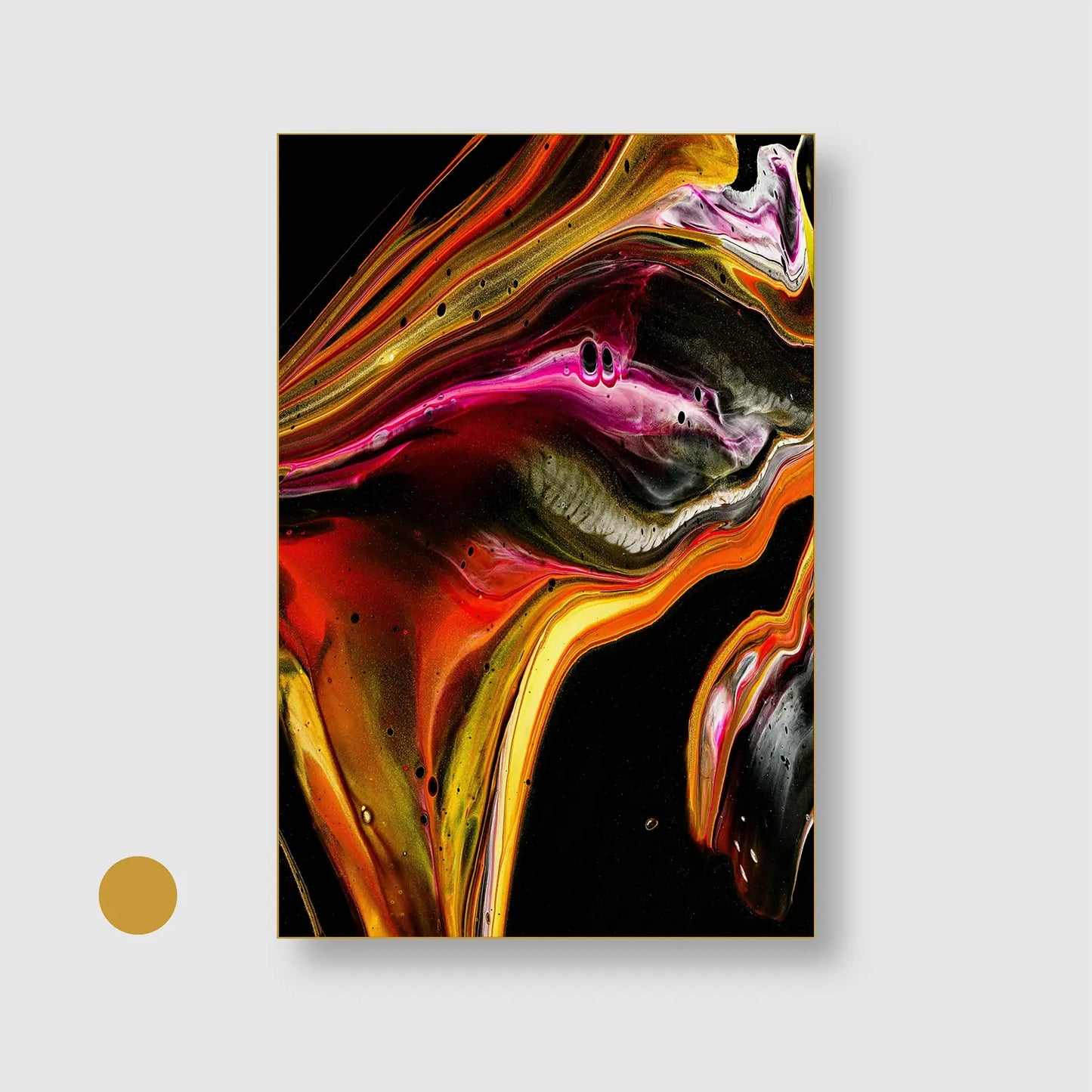 Molten Aurora (Graphic Only) with Gold Frame - Dramatic Abstract Wall Art
