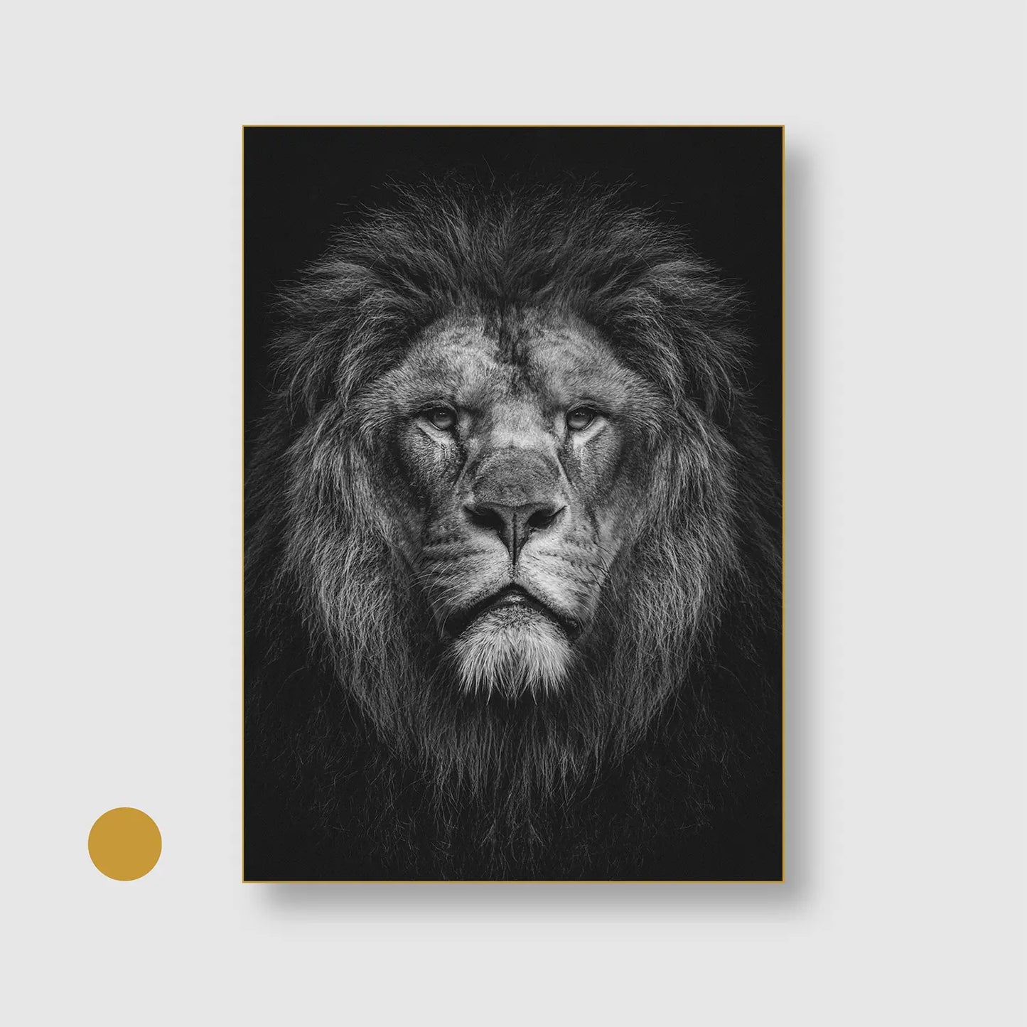 King of Stillness with Gold Frame - Dramatic Animals Wall Art