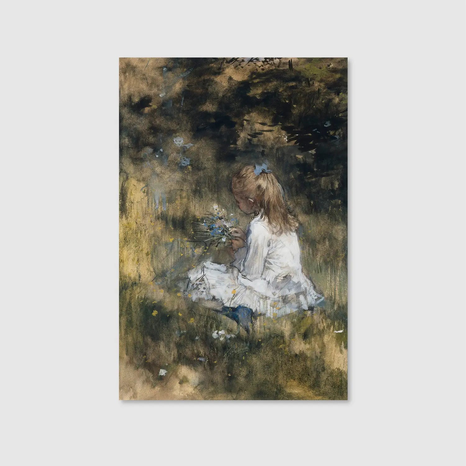 Little Gatherer (Graphic Only) - Serene People Wall Art for Bedroom