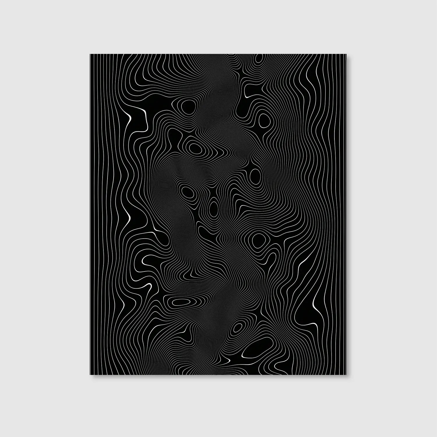 Midnight Contours (Graphic Only) - Minimal Abstract Wall Art for Office